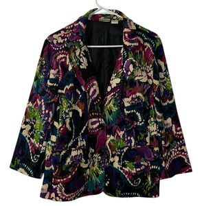 Kim Rogers Floral Print Blazer(Size XL)